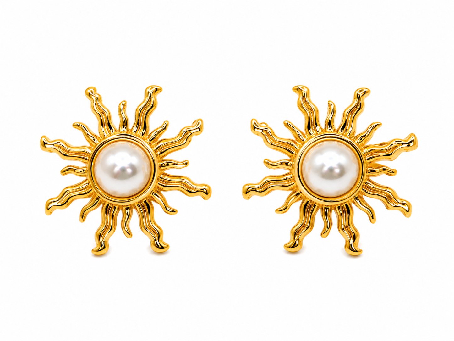Solaria Set – Golden sun necklace & earrings