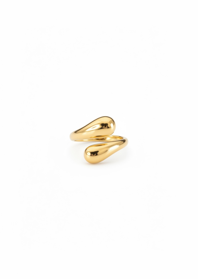 Adjustable gold-plated Oria ring
