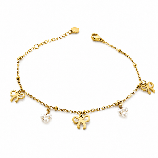Noevis — Gold-plated beaded knot bracelet
