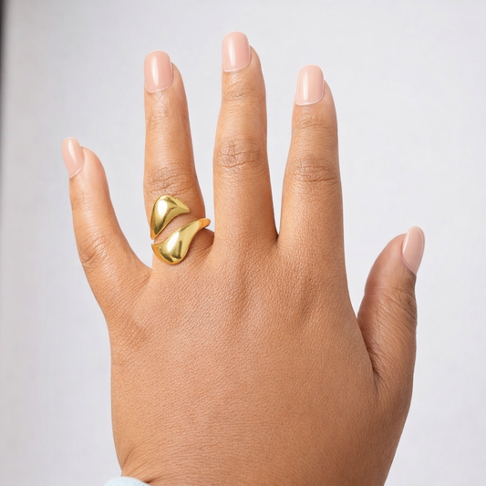 SOLEA – Bague fluide dorée