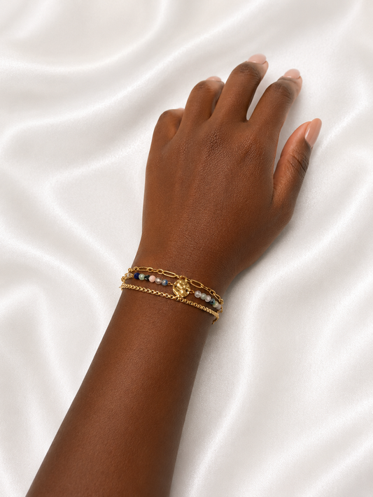 AURA CÉLESTIA – Bracelet multicolore doré