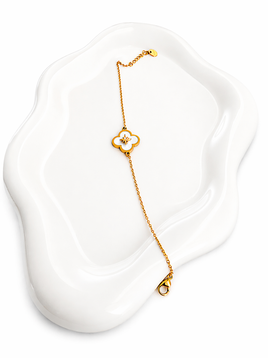 Bracelet Étoile Blanche doré