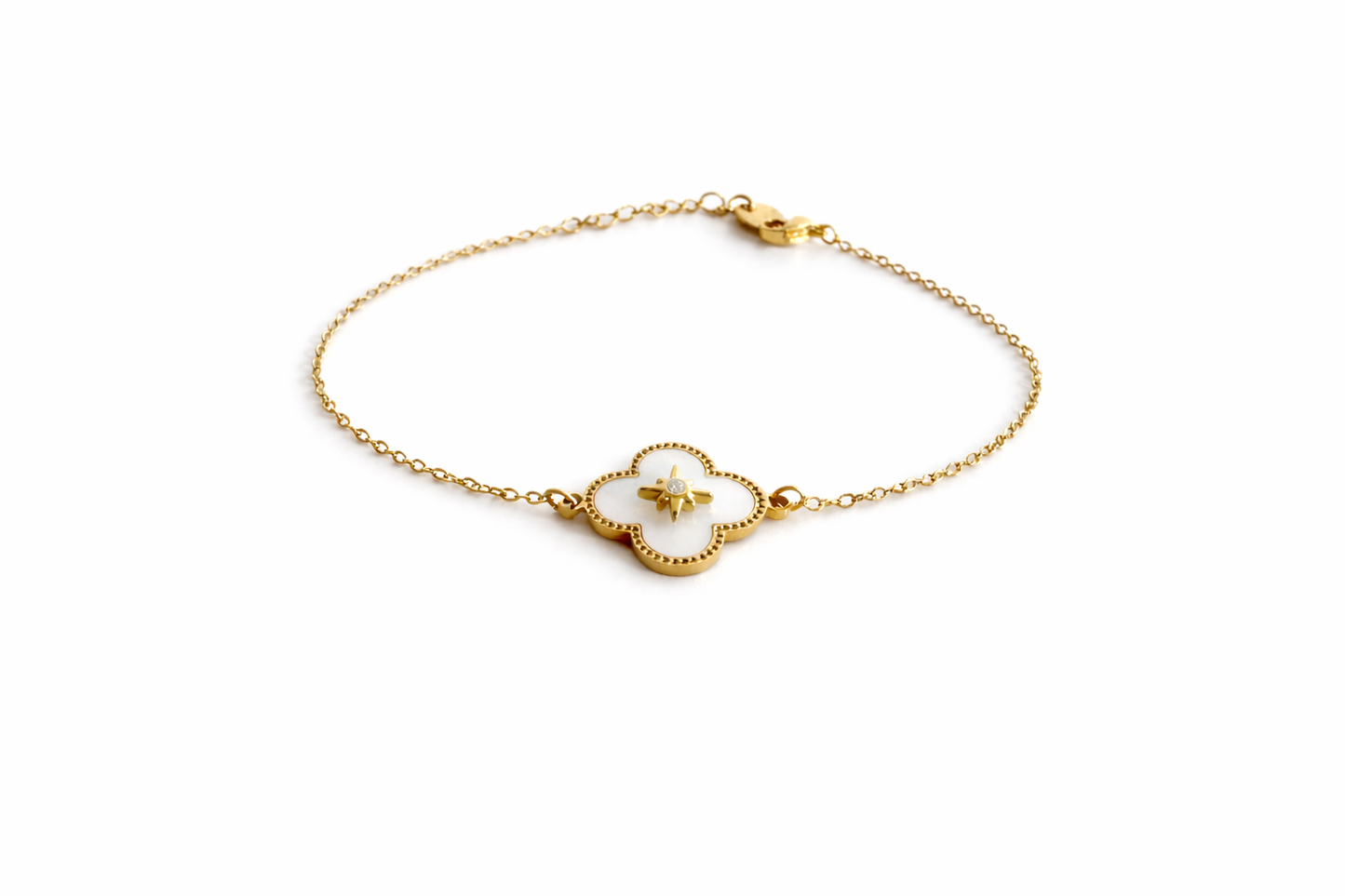 Gold White Star Bracelet