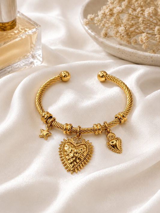 Calyra — Bohemian Gold Heart Bangle