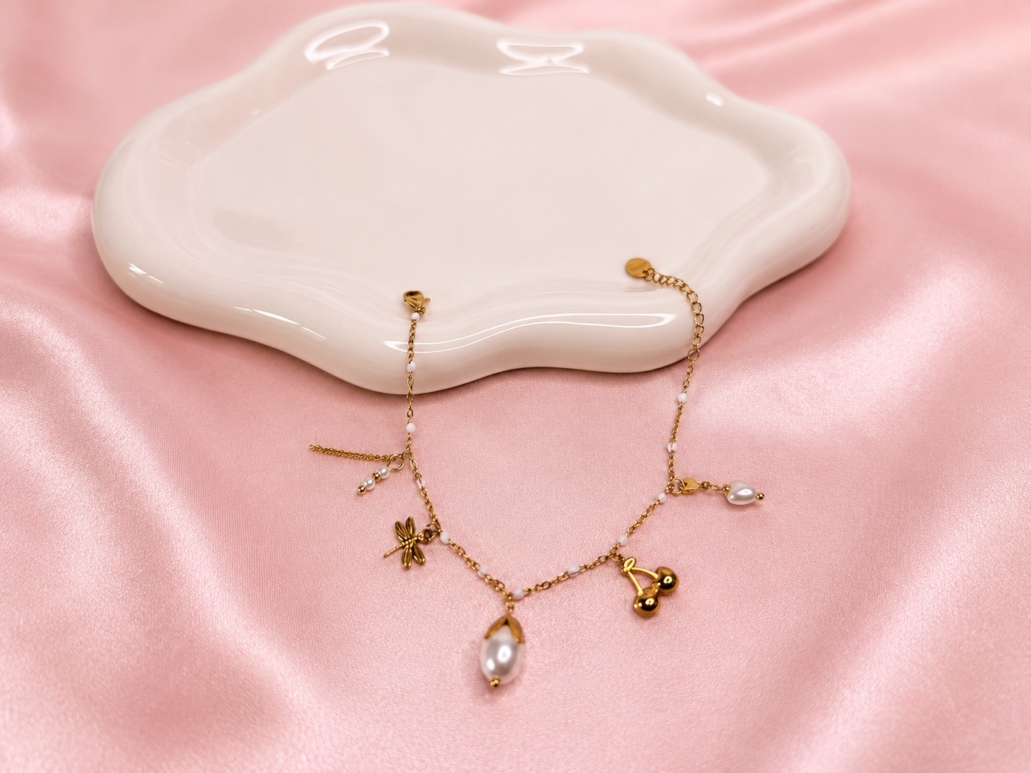 CERELIA – Bracelet cerise doré