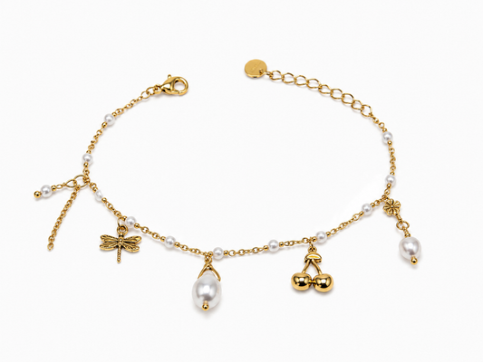 CERELIA – Armband mit vergoldeter Kirsche