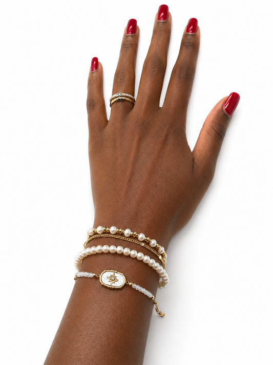 Ensemble Perlé Doré – Bracelets élégants