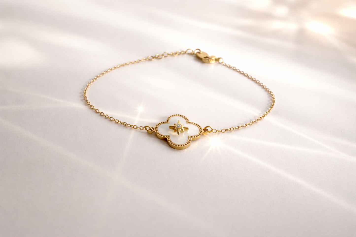 Gold White Star Bracelet