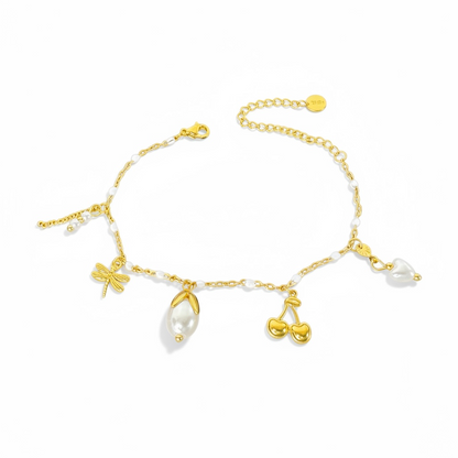 CERELIA – Armband mit vergoldeter Kirsche