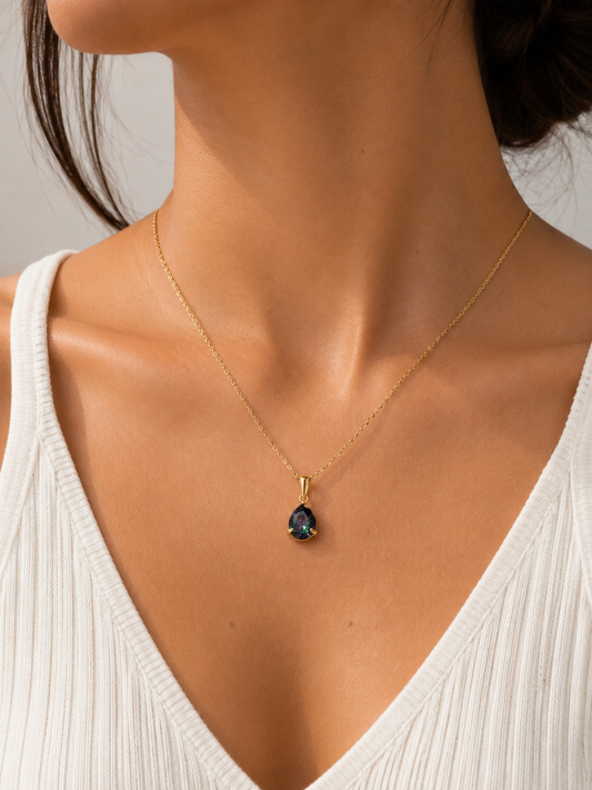 Isalys – Collier goutte irisée