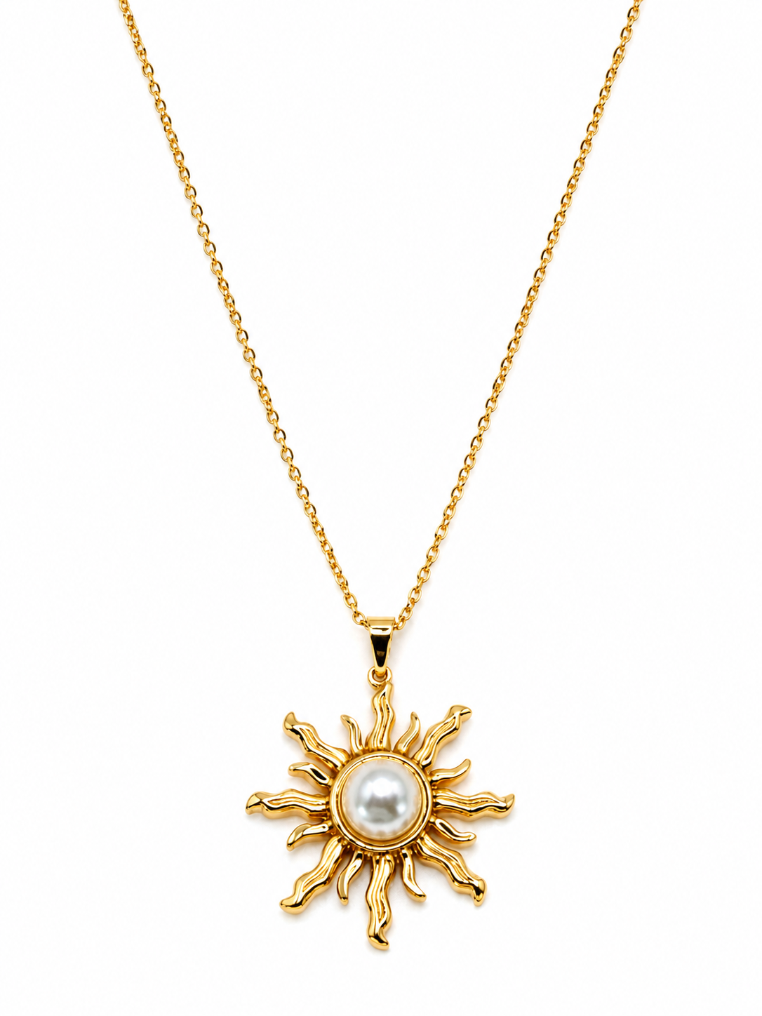 Solaria Set – Golden sun necklace & earrings