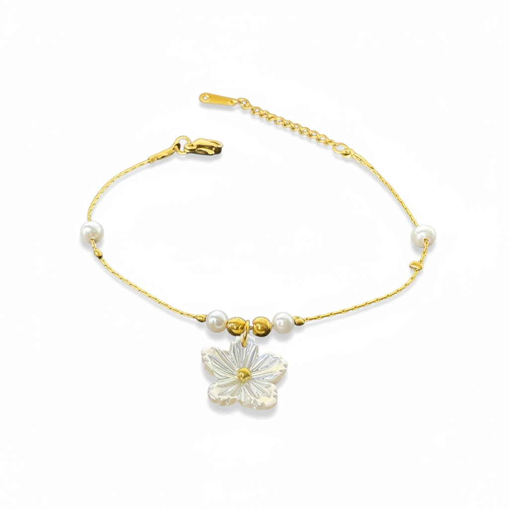 FLEUR D’AURORE – Gold flower bracelet