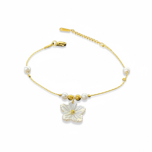 FLEUR D’AURORE – Gold flower bracelet