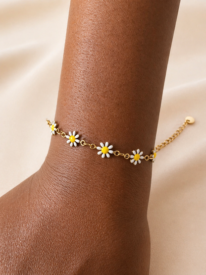 Vergoldetes Gänseblümchen-Armband – Elegantes Blumenarmband