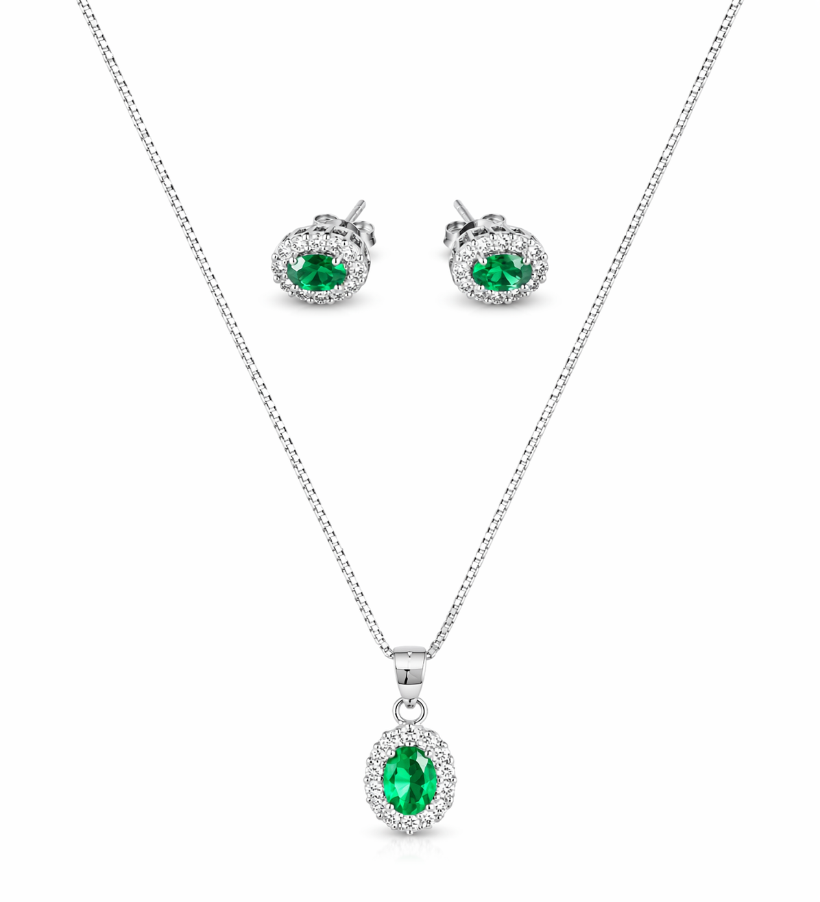 EMERALD GLOW – Sterling silver set