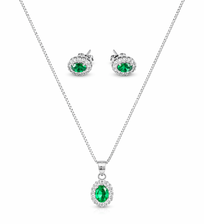 SMARAGDSCHIMMER – Schmuckset aus 925er Silber