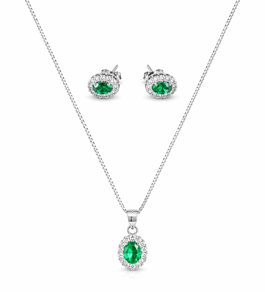 EMERALD GLOW – Sterling silver set