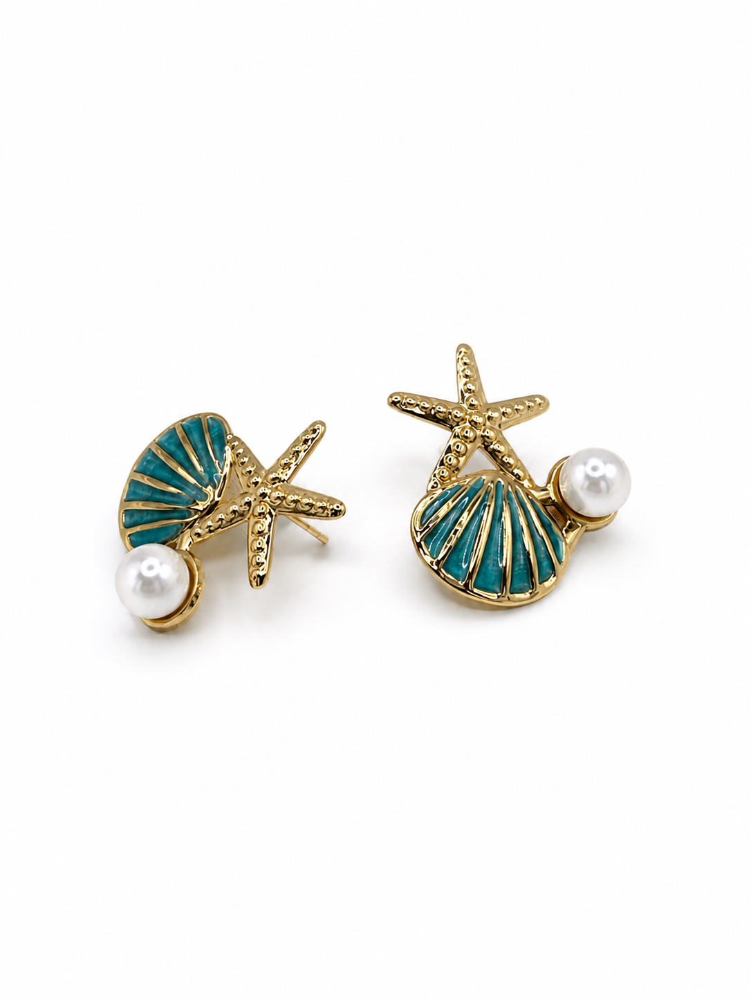 Calypsea Earrings – Starfish & Mother-of-pearl Bead