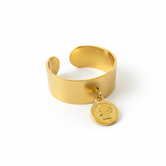 SOLEIL – Gold-plated medallion ring