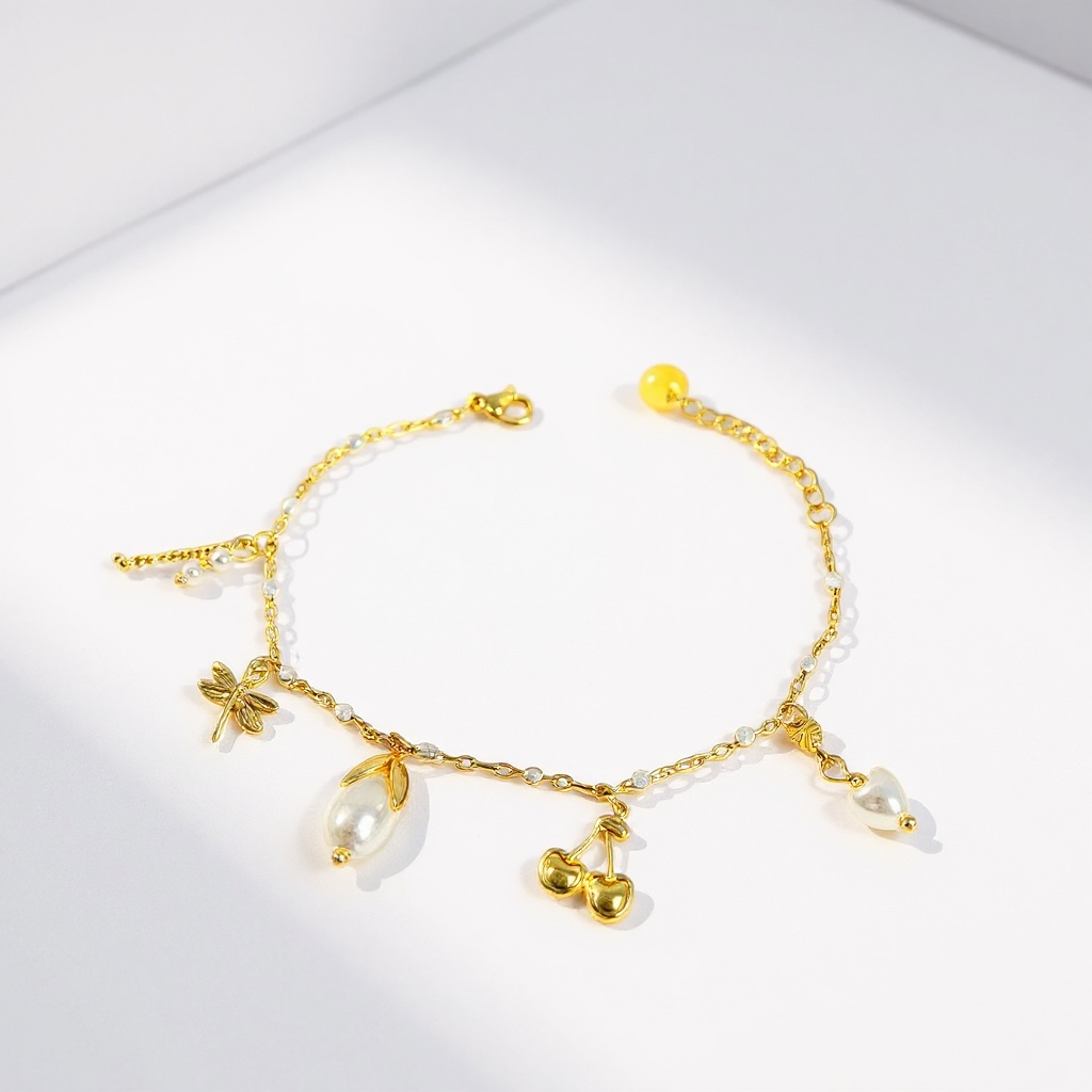 CERELIA – Gilded cherry bracelet