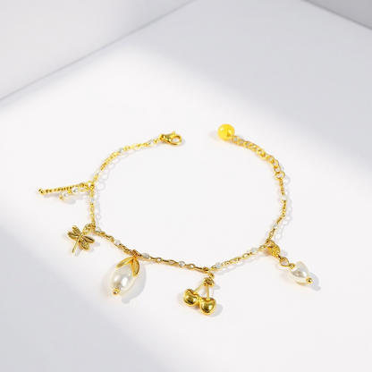 CERELIA – Armband mit vergoldeter Kirsche