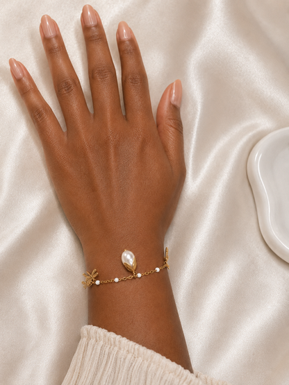 CERELIA – Bracelet cerise doré