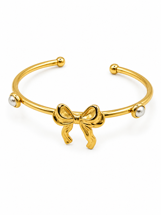 Isadora gold-plated knot bangle bracelet