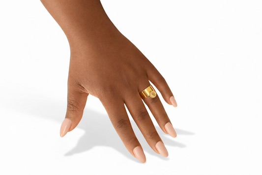 SOLEIL – Gold-plated medallion ring