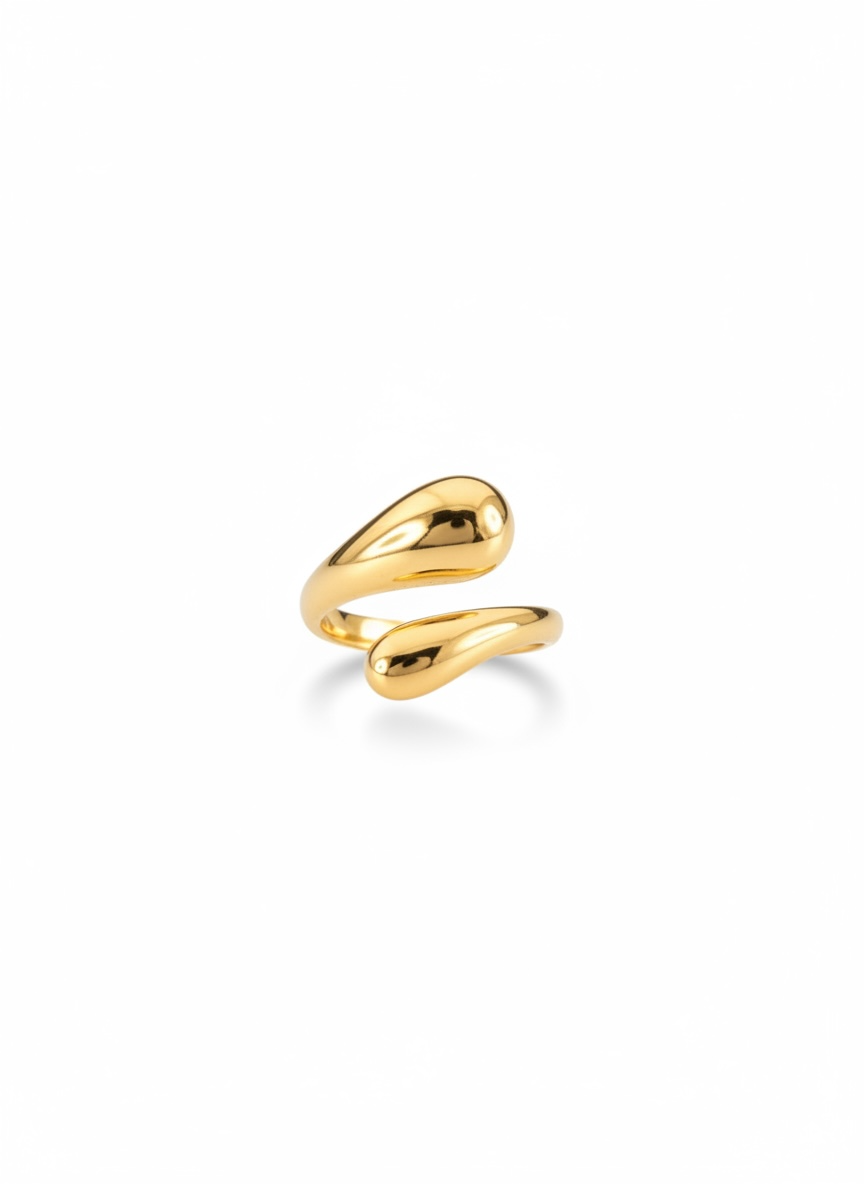 Adjustable gold-plated Oria ring