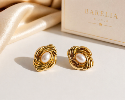 ORÉLIA – Boucles nacrées dorées