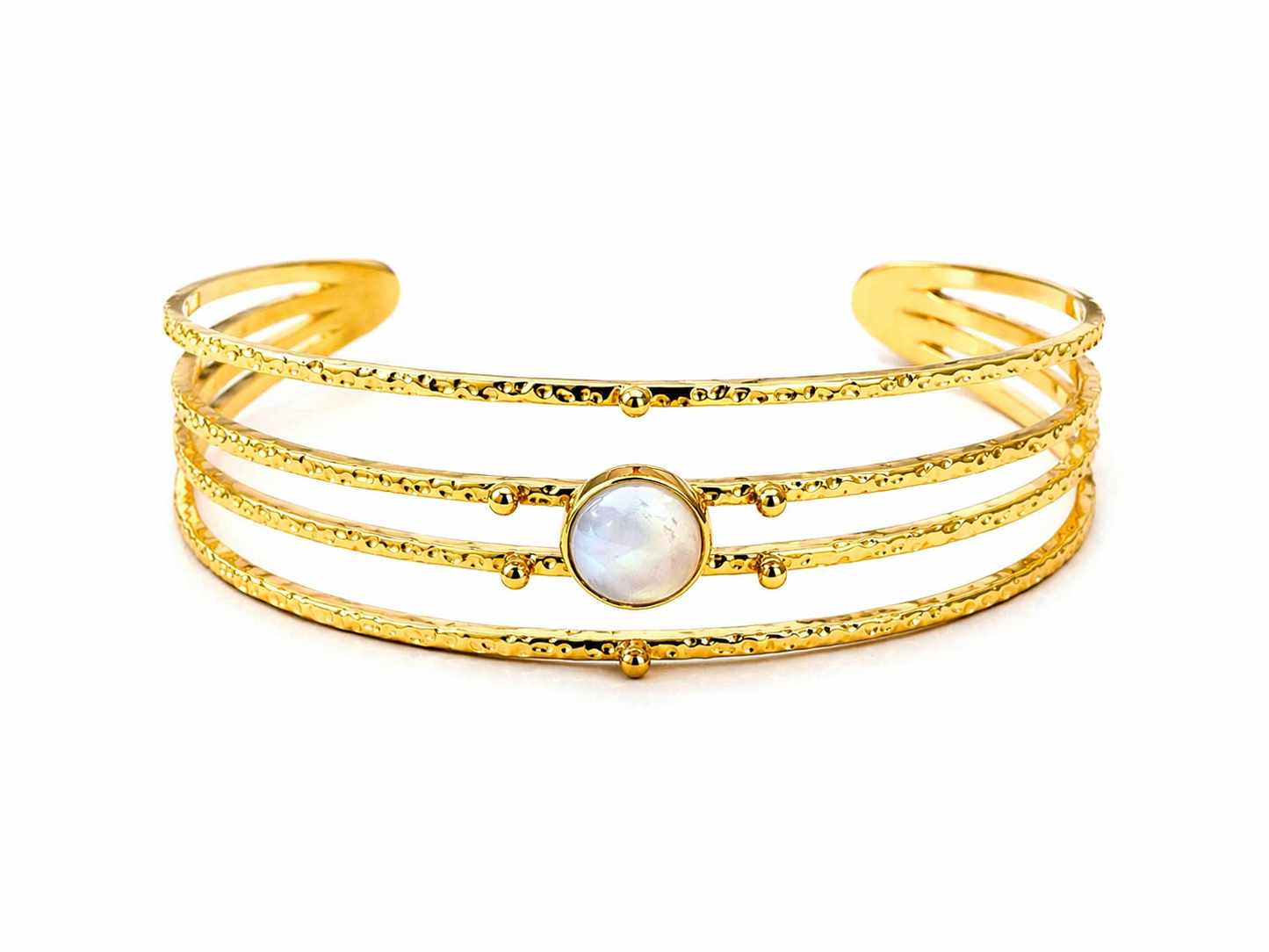 Luna Cuff – Adjustable gold-plated mother-of-pearl bracelet