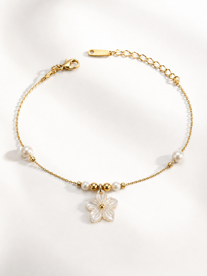 FLEUR D’AURORE – Bracelet fleur doré