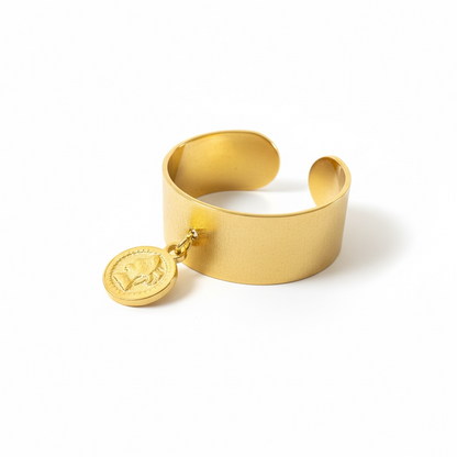 SOLEIL – Bague médaille dorée