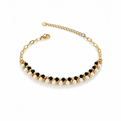 ÉLINA – Bracelet perlé doré