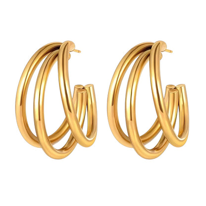 Boucles Maëlys – Créoles entrelacées dorées