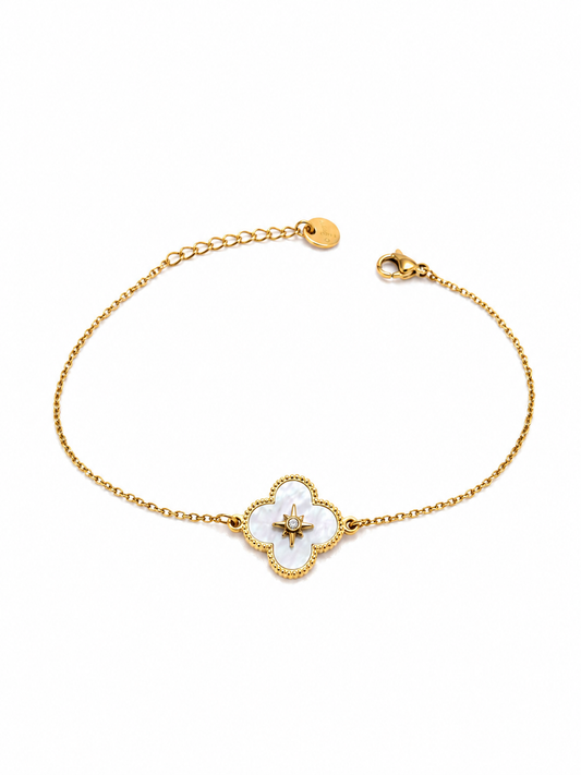 Vergoldetes Armband "Weißer Stern"