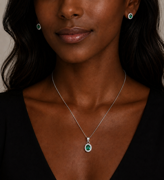 ÉCLAT ÉMERAUDE – Parure argent 925