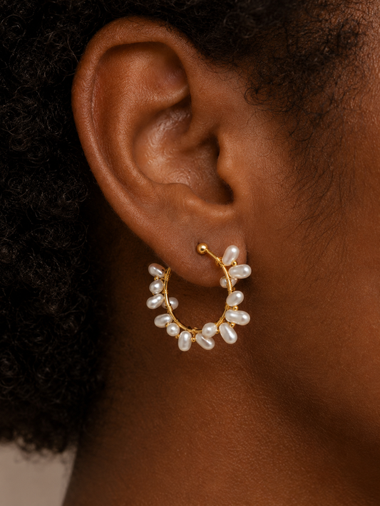 PERLA DORÉE – Créoles perles dorées