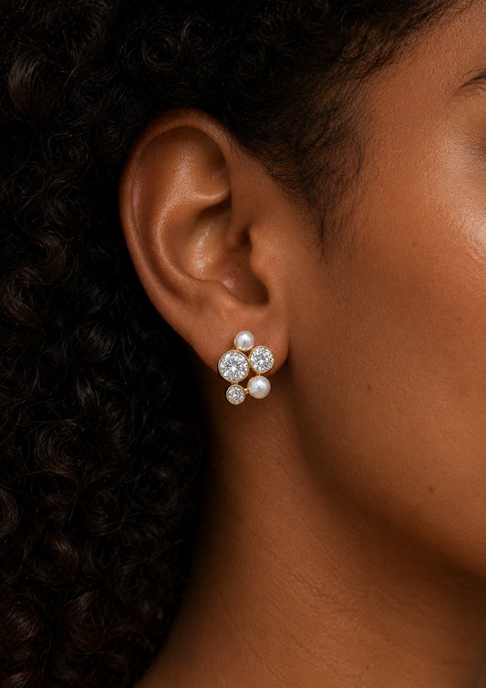 Boucles Éloane – Perles & éclat cristallin