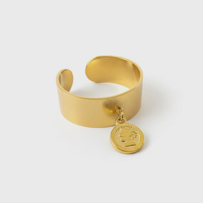SOLEIL – Bague médaille dorée